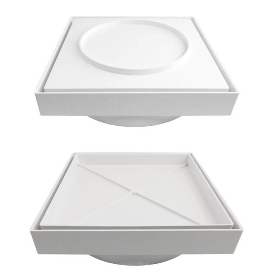 Imagem de Ralo 15x15 Oculto Invisível Inteligente Quadrado Banheiro Varanda Cozinha Piso Porcelanato