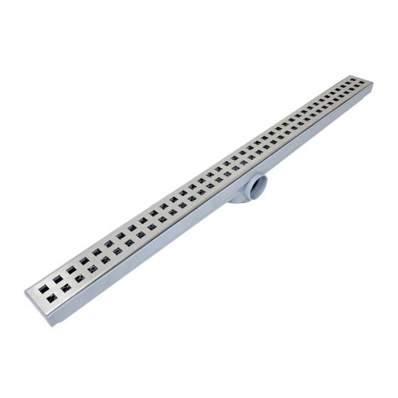 Imagem de Ralo 70cm Inox modelo Quadrangular com Tela e col Cinza