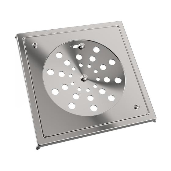 Imagem de Ralo Blukit Quadrado 10Cm Com Fecho Inox