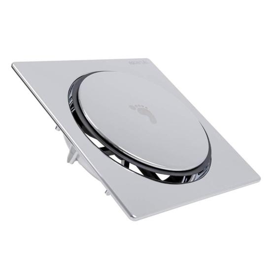 Imagem de Ralo Click Abs 15cm Quadrado Cromado 020.010217 Aquaplas