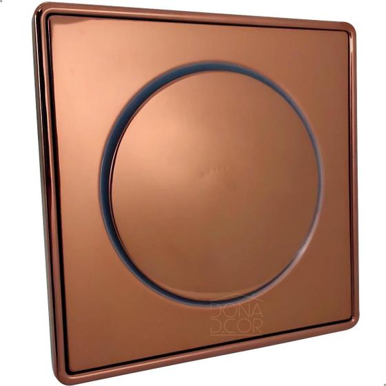 Imagem de Ralo Click E Porta Grelha Rose Gold Inox 15x15 Kit Banheiro Caixilho Quadrado Suporte Ralo Inteligente Antiodor 15cm Tampa Caixa Sifonada Brilhoso