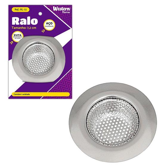 Imagem de Ralo de pia inox 7,2cm western