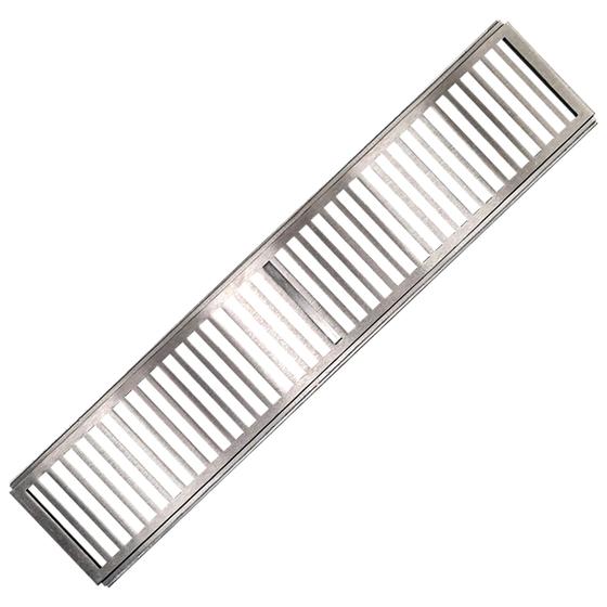 Imagem de ralo grelha de aluminio com porta grelha 20 x 100 cm