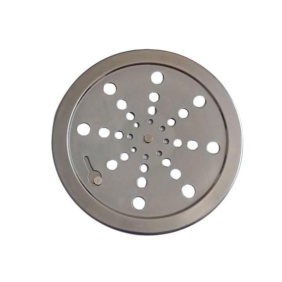 Imagem de Ralo Grelha Inox Redonda 150 mm Com Fecho Com Aro Inox  0,6 mm