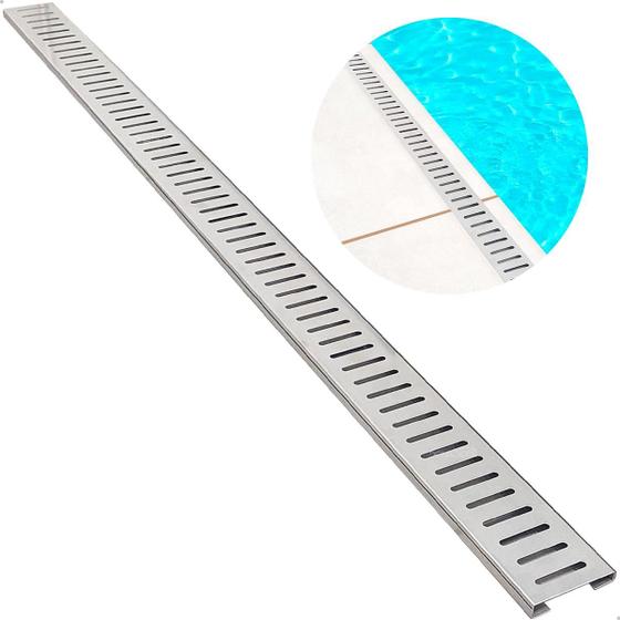 Ralo Grelha Linear Infinito 1 metro E 20cm Aço Inox 304 Escovado Ralo ...