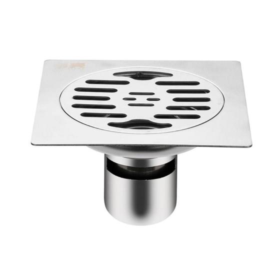 Imagem de Ralo Inteligente Anti Insetos Odor Quadrado Aço Inox 15 cm