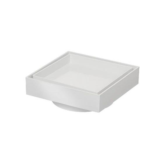 Ralo invisivel branco com tampa oculta saida 100mm - Cia Dos Ralos Imagem de Ralo invisivel branco com tampa oculta saida 100mm