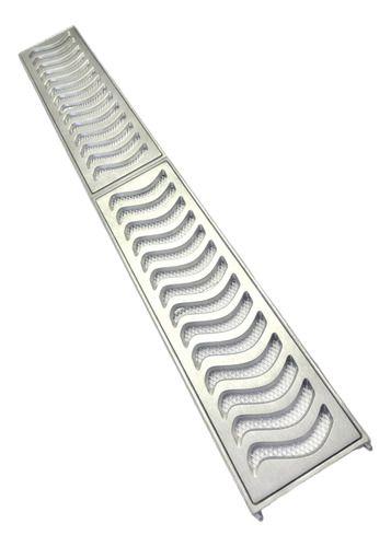 Imagem de Ralo Linear 15x100 Reforçado C/ Aro fixação com Tela (2 Pçs 15x50)