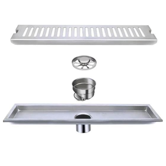 Imagem de Ralo Linear 40Cm Inox Banheiro Area Externa Anti Odor Inseto