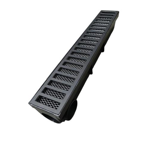 Imagem de Ralo Linear 8x50 Alumínio Preto Fosco com Tela Anti Escorpião