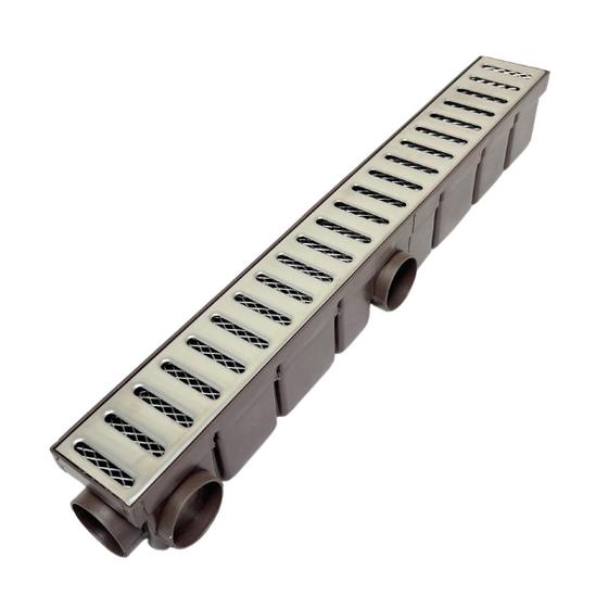 Imagem de Ralo Linear Banheiro Inox 6x50 Anti Mau Cheiro com Tela