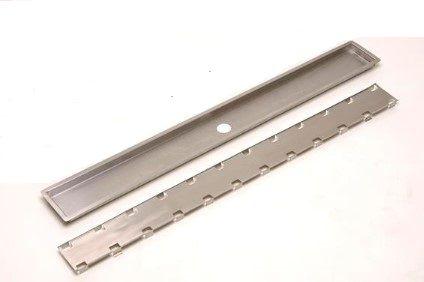 Imagem de Ralo linear inox clean 80x8 cm com tampa invisivel - escovada - aisi 304 selmetal rli800