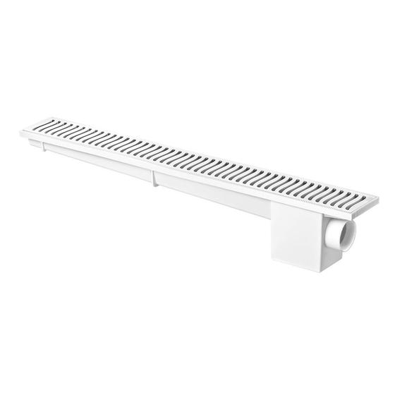 Imagem de Ralo Linear Modulável Sifonado 50cm com Grelha Branco Herc