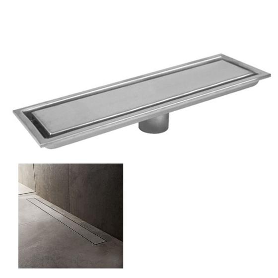 Imagem de Ralo Linear Oculto 50cm Invisivel Aço Inox Banheiro Lavabo Anti Odor Higienico Resistente Seguro Anti Inseto