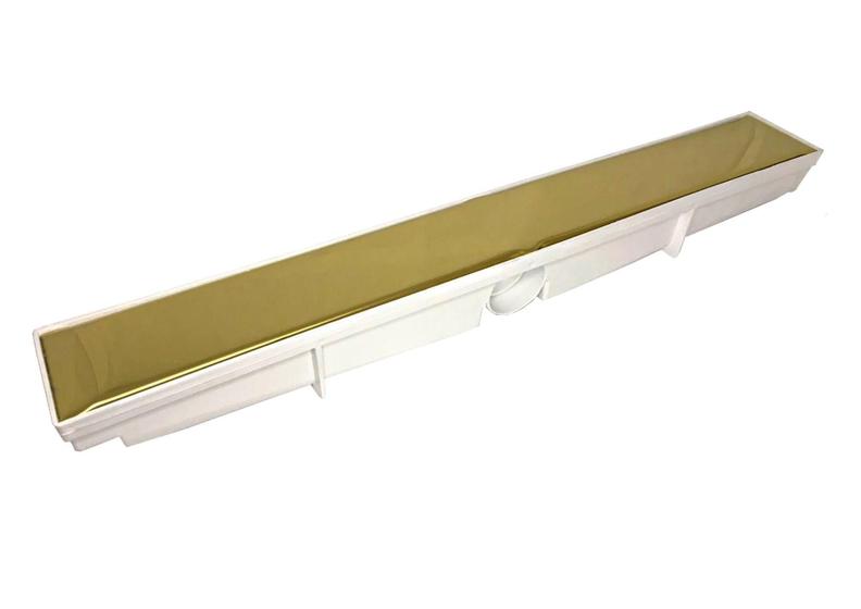 Imagem de Ralo Linear Oculto Dourado 6X50Cm Com Tampa Aço Inox Fineza