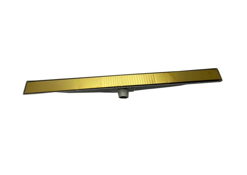 Imagem de Ralo Linear Oculto Dourado 6X70Cm Com Tampa Aço Inox Fineza