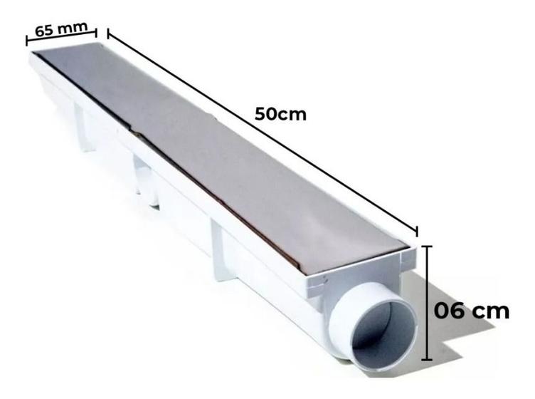 Imagem de Ralo linear oculto invisivel 6x50 tampa de inox