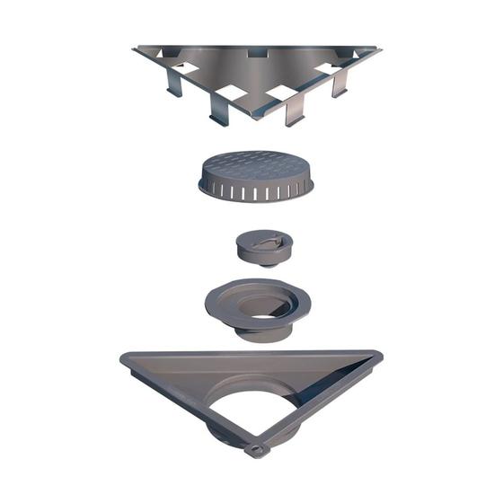 Imagem de Ralo Linear Oculto Triangular 16 x 16 cm Vertex 5207 Elleve