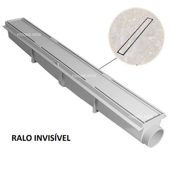 Imagem de Ralo Linear Sequencial 5x50 Invisível Cola Piso Com Tela Anti Insetos - Ficone Decor