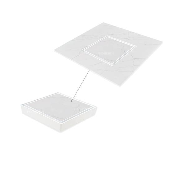 Imagem de Ralo Oculto 10x10 Banheiro Cor Branco Cola Piso Porcelanato