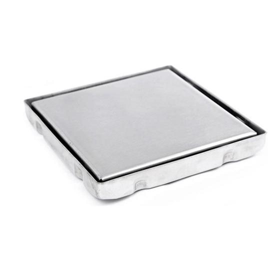 Imagem de Ralo Oculto 15x15 Inox Invisivel Banheiro Lavabo Anti Odor Cozinha Lavanderia Varanda Discreto Seguro