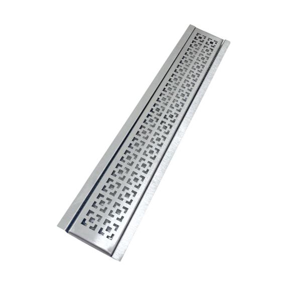 Imagem de Ralo Pluvial 10cm x 50cm Inox Dubai com Tela e Suporte