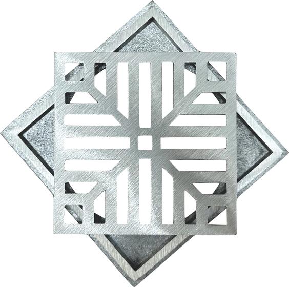 Imagem de Ralo quadrado 10x10 em aluminio fundido