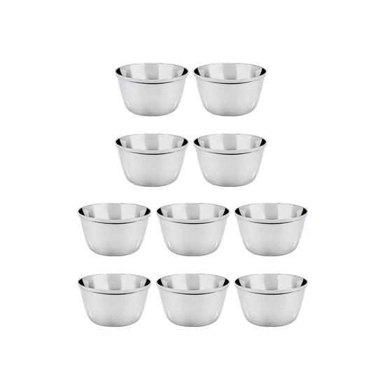 Imagem de Ramekin Tigela Inox Sobremesa Mini Bolo Sufle Molho 150ml 10un