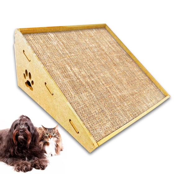 Imagem de Rampa Arranhador Gatos Brinquedo Anti Stress Pet Mdf Sisal