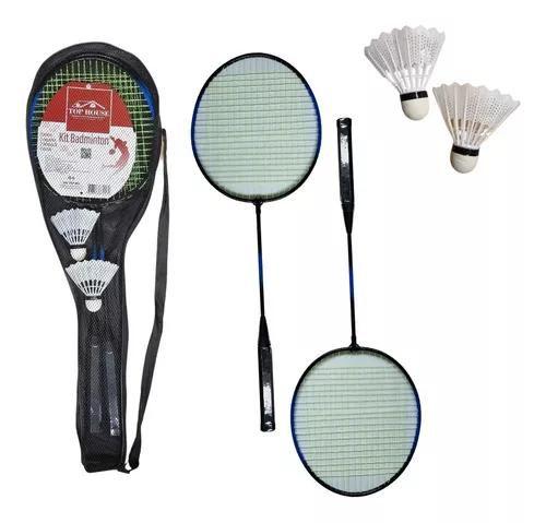 Imagem de Raquete Badminton - Kit com 2 Raquetes + 2 petecas -TOP RIO