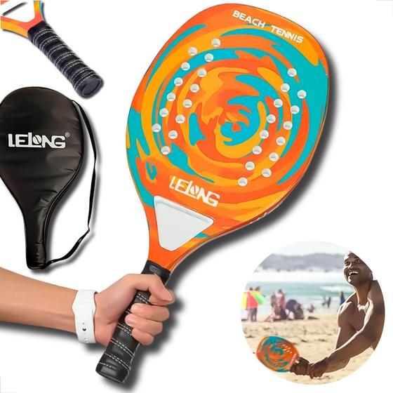 Imagem de Raquete Beach Tennis Fibra de Carbono Tennis de Areia Fescobol Lelong/LE-5206