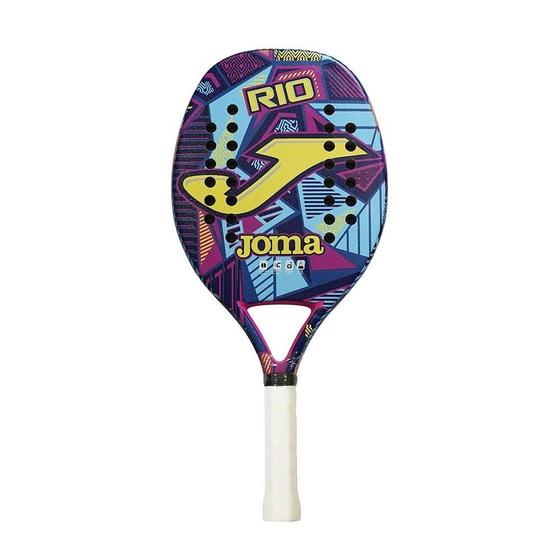 Imagem de Raquete De Beach Tennis Joma Rio Fibra De Vidro Amarelo/Azul Turquesa