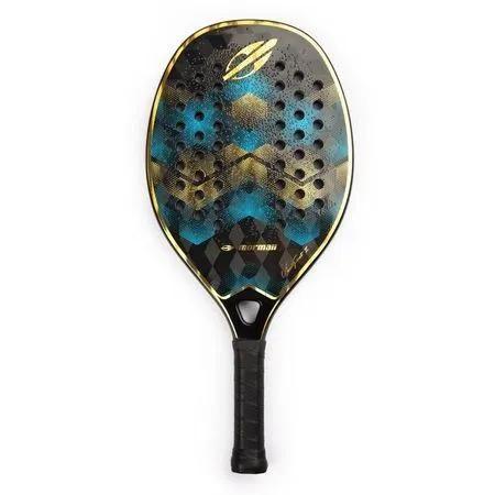 Imagem de Raquete de Beach Tennis Mormaii Vini Font II Carbono 24K Azul com Dourado