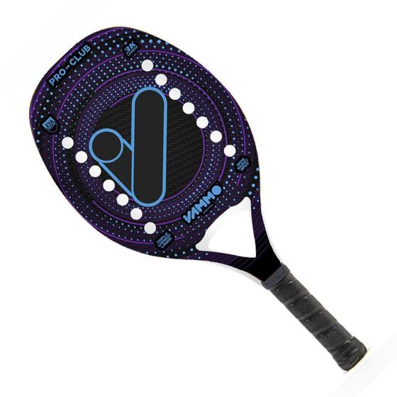 Imagem de Raquete de Beach Tennis Pro-Club Roxo, Preto e Azul - Vammo