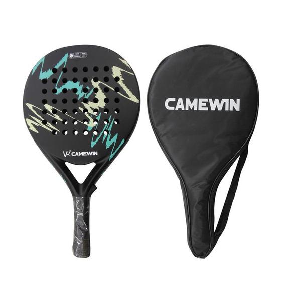 Imagem de Raquete de Padel Profissional Camewin, Fibra de Carbono - Branco e Azul