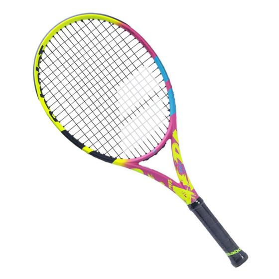 Imagem de Raquete de Tênis Babolat Pure Aero Rafa Junior 26 245g Amarelo Rosa e Azul