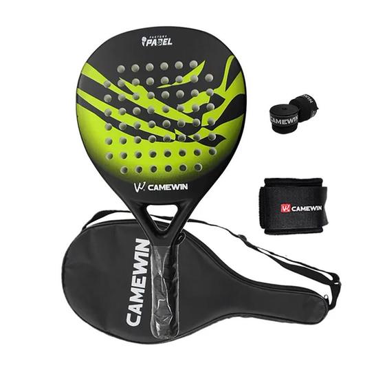 Imagem de Raquete de tênis de padel CAMEWIN em fibra de carbono 18k 360g + 10g