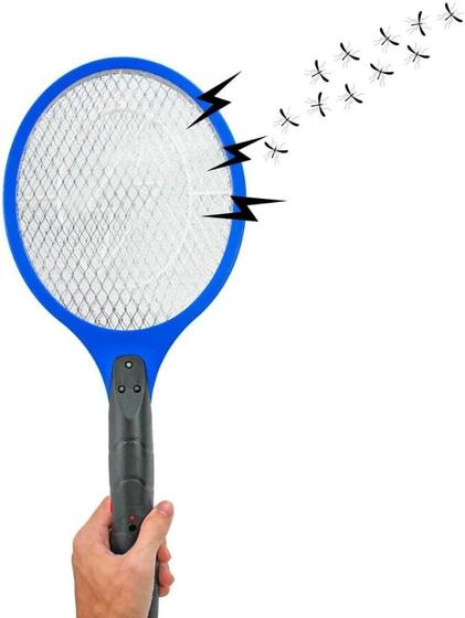 Imagem de Raquete Elétrica Mata Mosquito Insetos Moscas Recarregável 110/220v