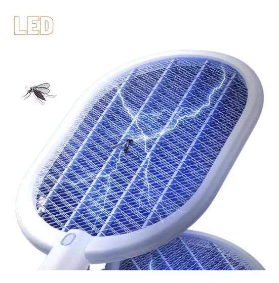 Raquete Elétrica Mosquiteira Mata Mosca Mosquito Pernilongo Anti Inseto Recarregável Choque 3000V