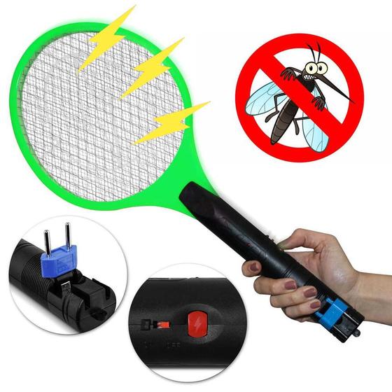 Raquete Elétrica Recarregável Mata Mosquito Mosca Bivolt Menor preço em Raquete Elétrica Recarregável Mata Mosquito Mosca Bivolt