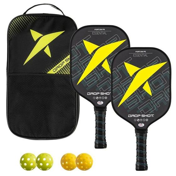 Imagem de Raquete Pickleball Drop Shot Fortum - Kit com 2 Raquetes e 4 Bolinhas