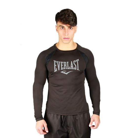 Imagem de Rash Guard Everlast Manga Longa Microfibra Masc Preta