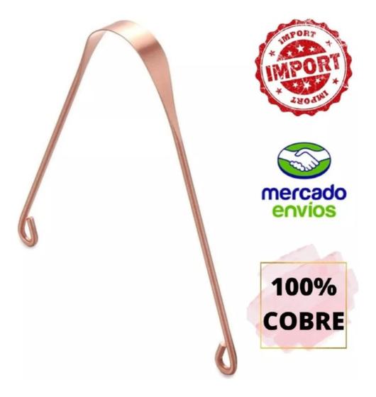 Imagem de Raspador De Lingua 100% Cobre Limpador Higienizador Bucal