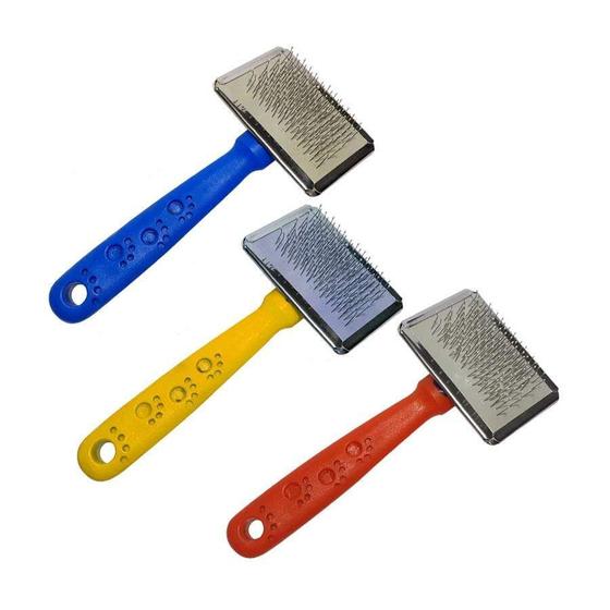 Imagem de Rasqueadeira Napi para Cães e Gatos com Cabo Plástico - Cores Sortidas - Tamanho M