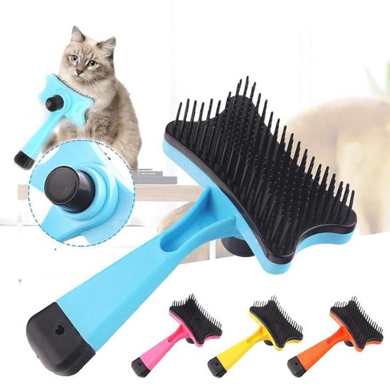 Imagem de Rasqueadeira Remove Pelos Soltos Escova Pets Cães e Gatos