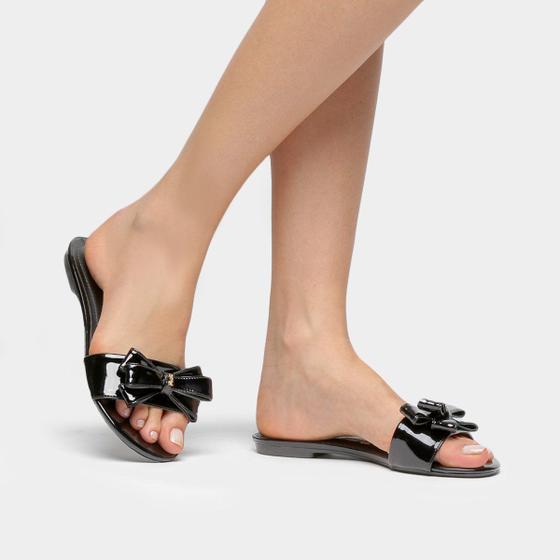 Sandália Rasteirinha Feminina Rasteira Preta Santa Lolla