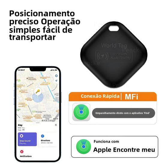 Imagem de Rastreador GPS Bluetooth Mini iTag - Localizador para Apple Find My, Chaves, Crianças, Pets e Carro