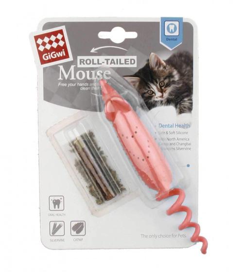 Imagem de Rato Com Refil Catnip & Silvervine Roll-Tailed Para Gato