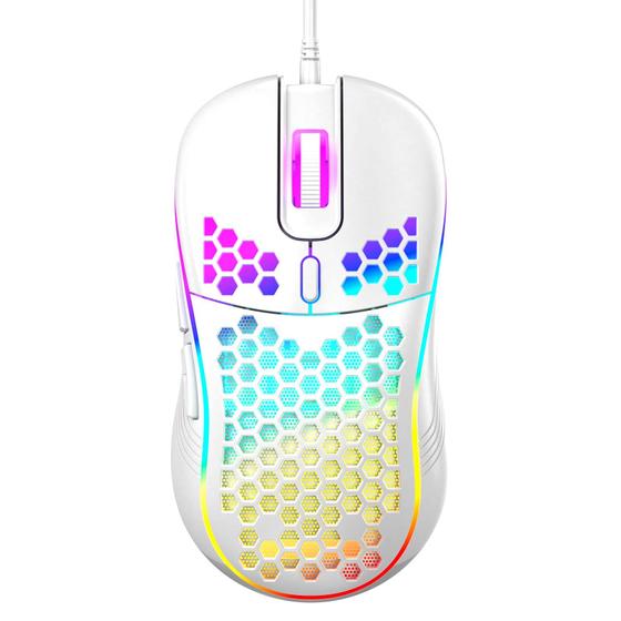 Imagem de Rato Gaming Techsea Honeycomb RGB 7200 DPI Cerâmico Branco