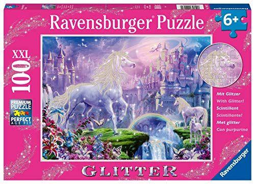 Imagem de Ravensburger 12907 Unicorn Kingdom 100 Piece Glitter Jigsaw Puzzle for Kids  Every Piece is Unique, Pieces Fit Together Perfectly